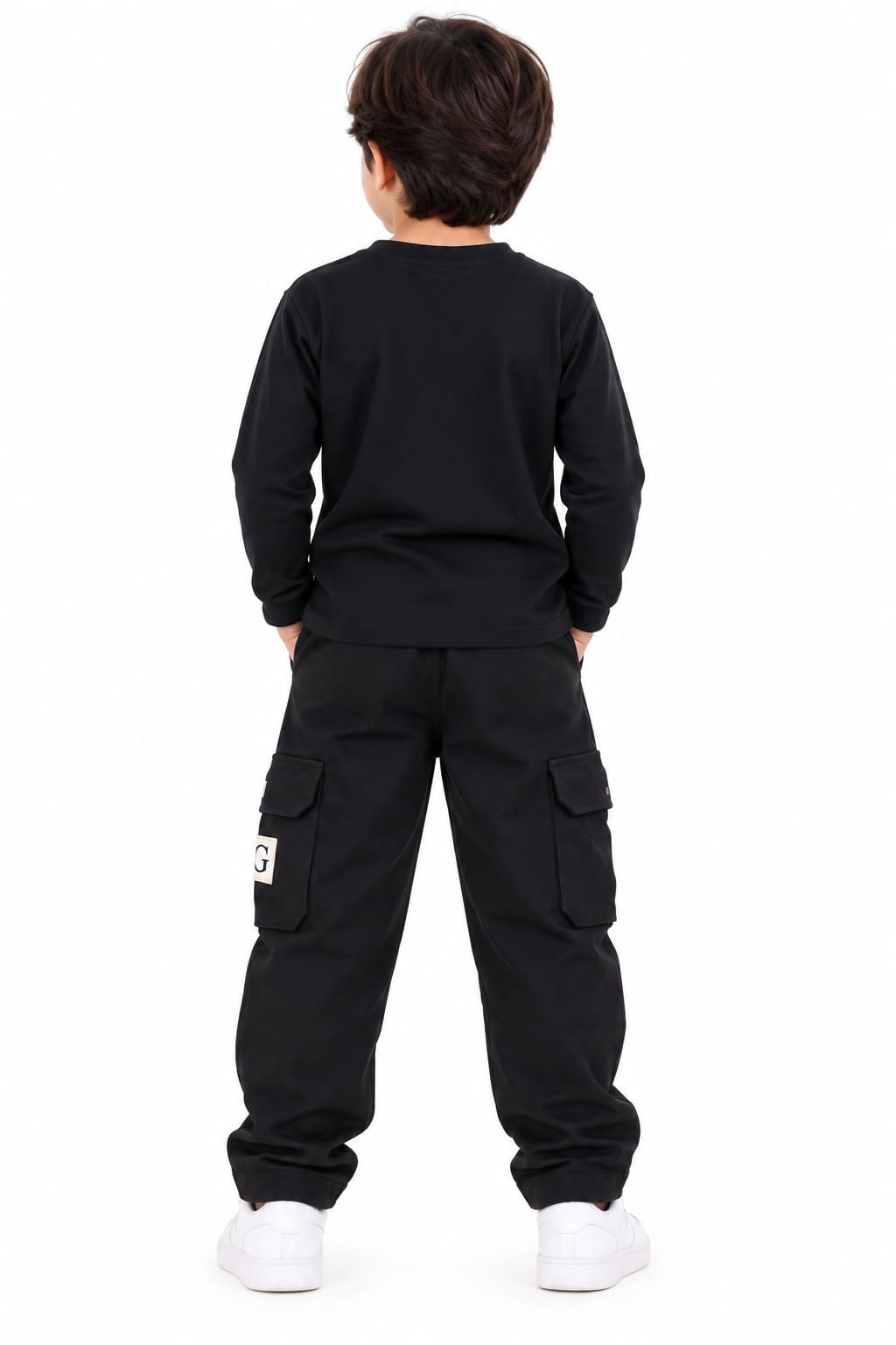 Boys' Black "Trendsetter" Pre-Winter Cargo Co-ord Set.