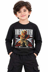 Boys' Black "Trendsetter" Pre-Winter Cargo Co-ord Set.