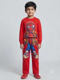 Boys' Red Spider-Man Printed Pre-Winter Co-ord Set