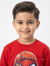 Boys' Red Spider-Man Printed Pre-Winter Co-ord Set