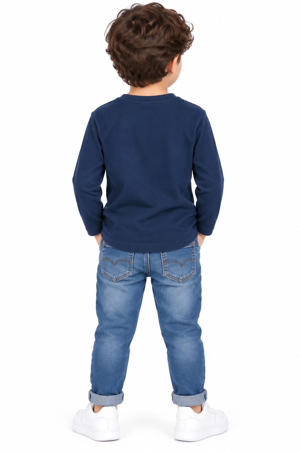 Boys' Navy Blue Basketball Graphic Print Sweatshirt.
