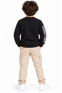 Boys' Black Multi-Graphic Graphic Print Sweatshirt.