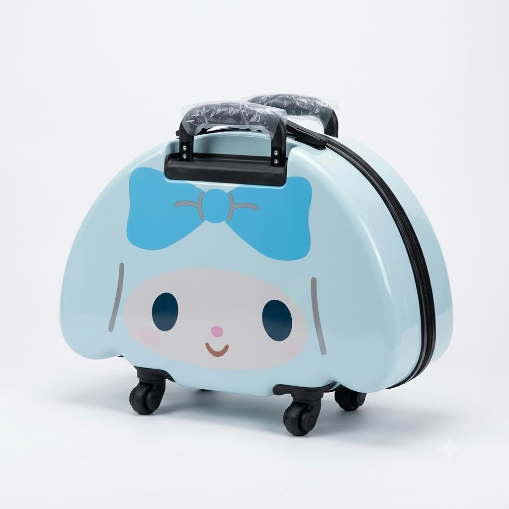 Kids' Light Blue Cinnamoroll Hard-Shell Spinner Luggage / Carry-On Trolley Case