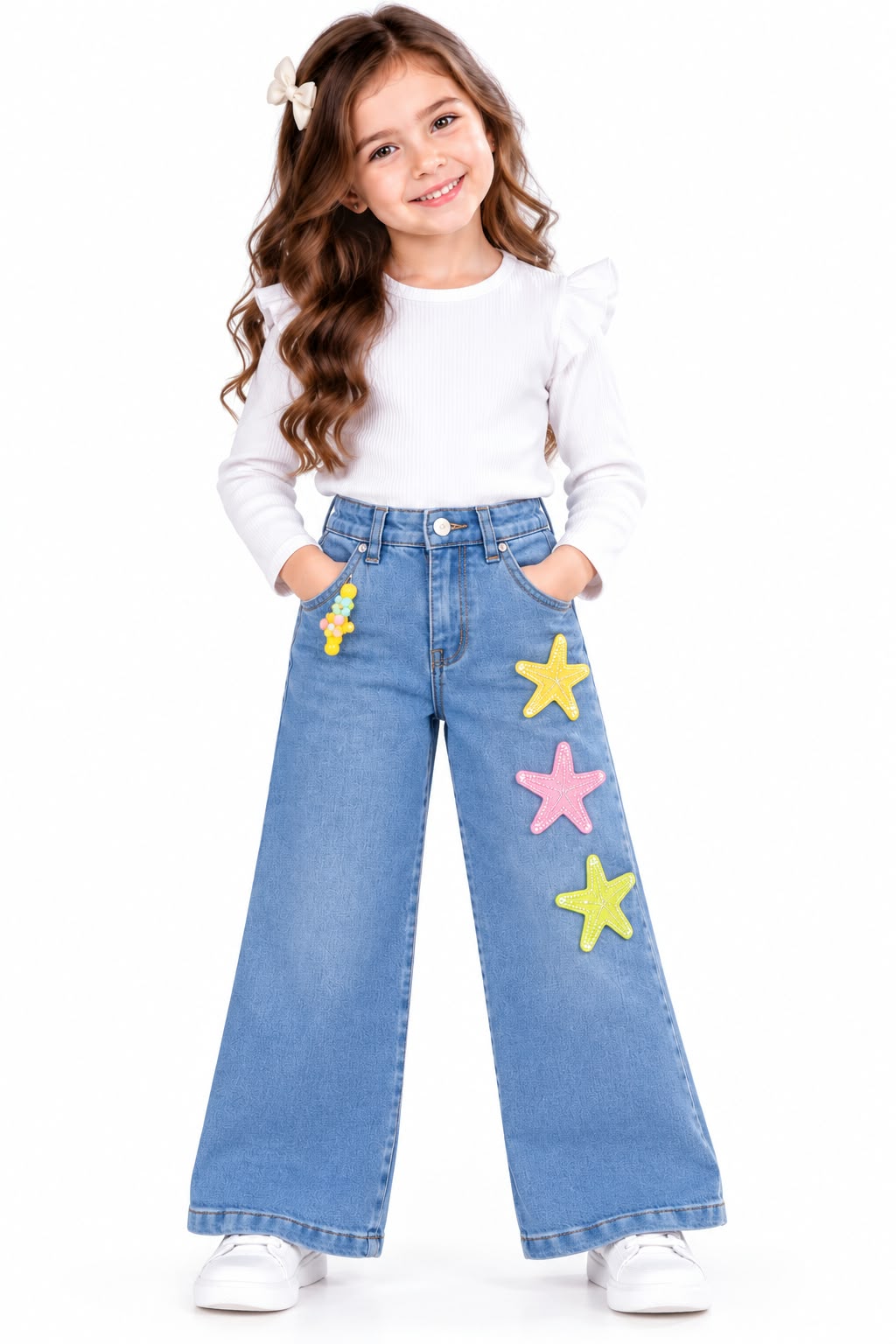 Stylish Wide-Leg Blue Jeans