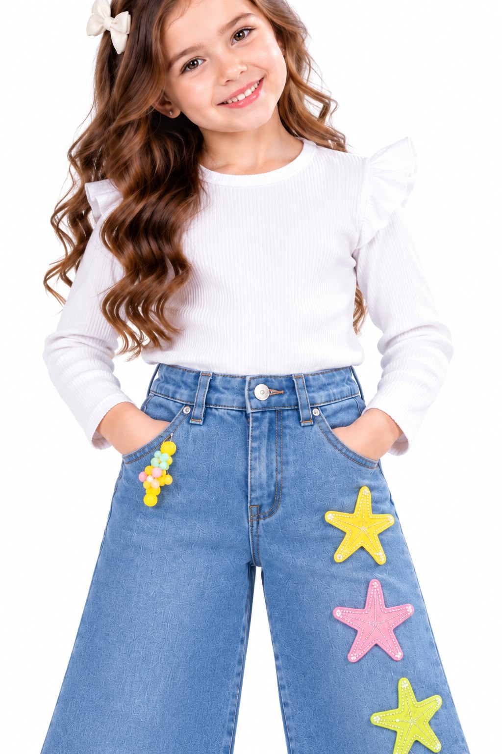 Stylish Wide-Leg Blue Jeans