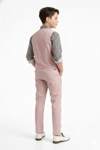 Paisley pattern shirt with Dusty Pink Waistcoat