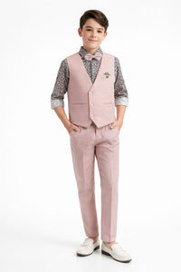 Paisley pattern shirt with Dusty Pink Waistcoat