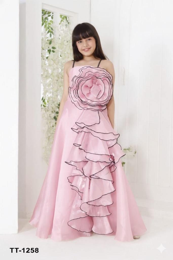 Pink Ruffled Gown
