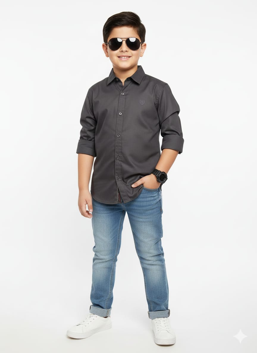 Premium Charcoal Button-Down shirt