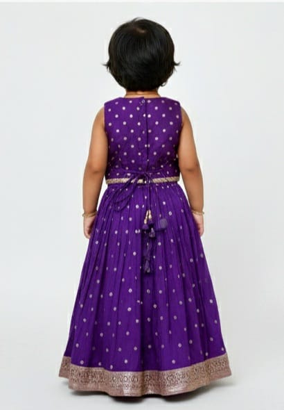 Purple Lehenga with Leheriya detailing