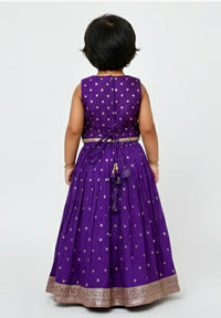 Purple Lehenga with Leheriya detailing