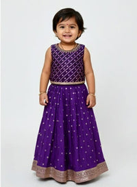 Purple Lehenga with Leheriya detailing