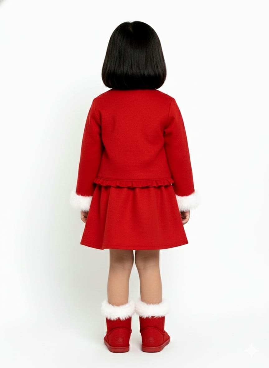 Red Jacket Skirt Set