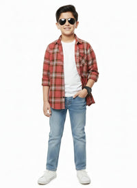 Red and White plaid shirt