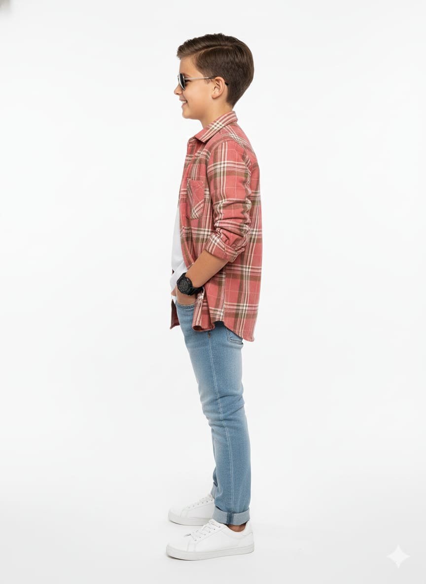 Red and White plaid shirt