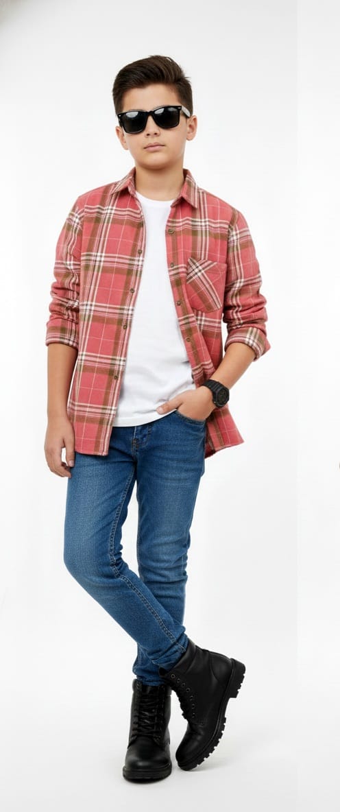 Red and White plaid shirt