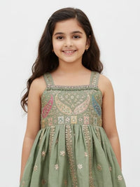 Sage Green Peplum Top and Palazzo Set