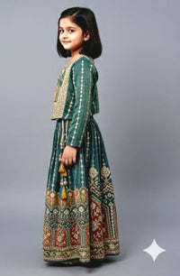 Sea Green Jacket Lehenga set