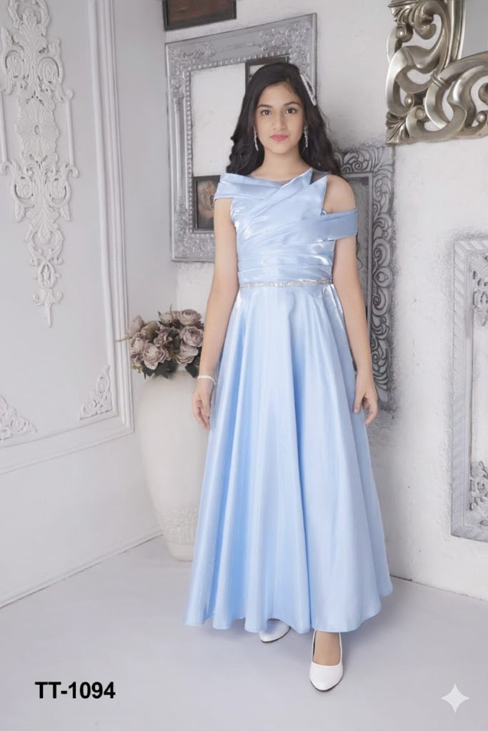 Sky Blue Zig Zag Gown