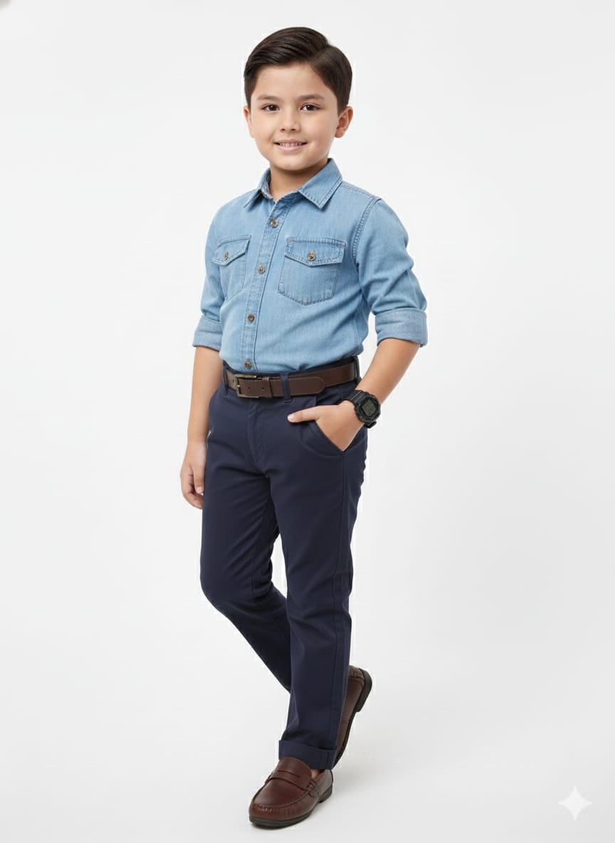 Slim-fit Navy Blue Chinos