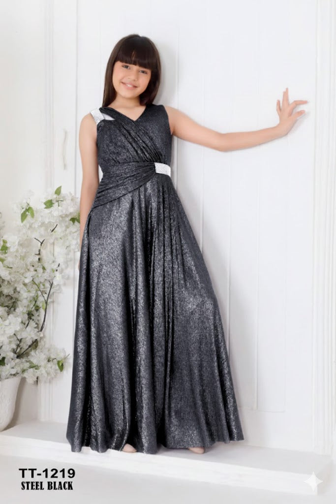 Steel Black glitter gown