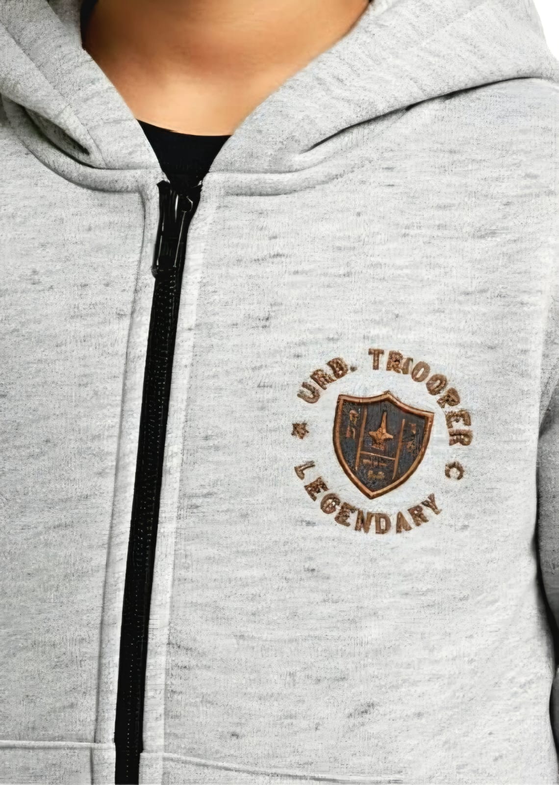 Urban Trooper Zip-Up Hoodie (Light Grey)