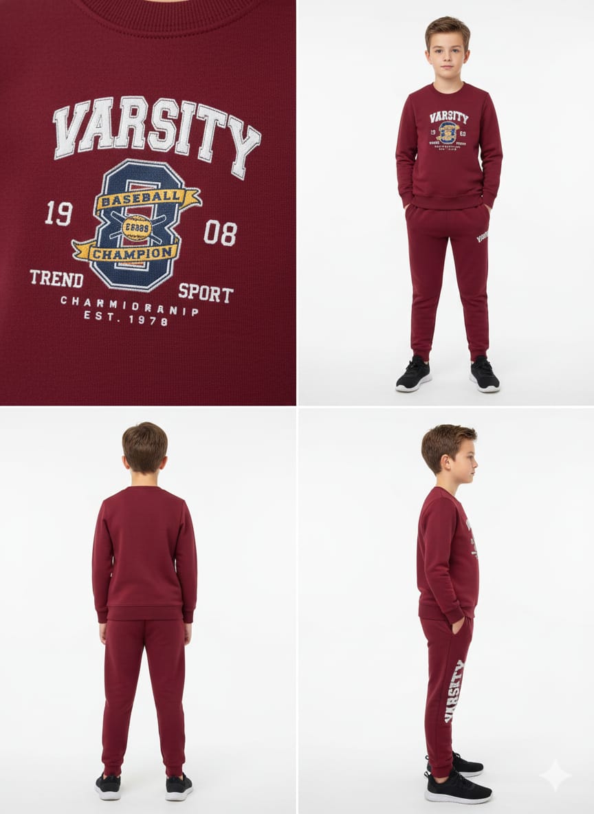 Varsity Baseball Style Sweat Set