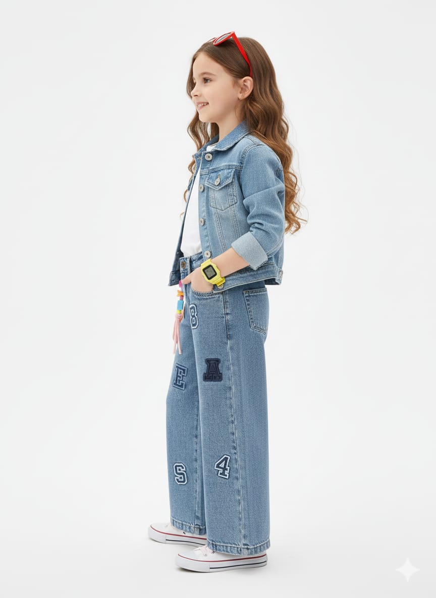 Varsity Patchwork Blue Jeans
