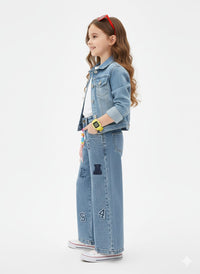 Varsity Patchwork Blue Jeans