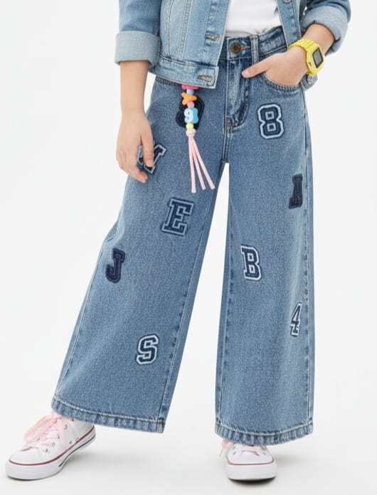 Varsity Patchwork Blue Jeans