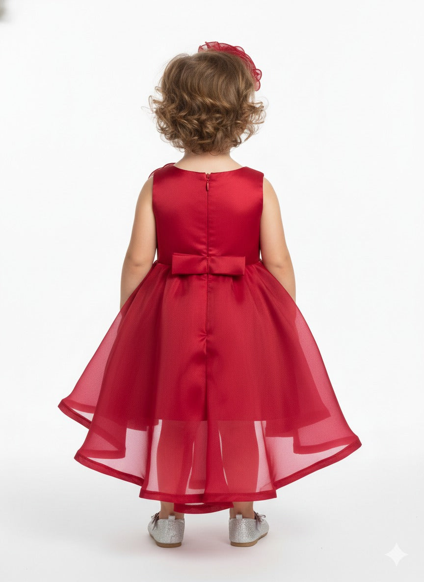 Vibrant Red High-Low Occasion Dress