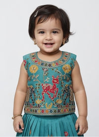 Vibrant Teal blue Lehenga Choli