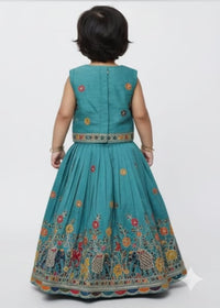 Vibrant Teal blue Lehenga Choli