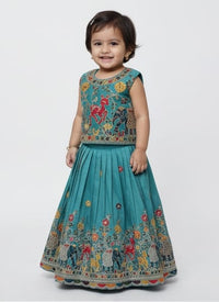 Vibrant Teal blue Lehenga Choli