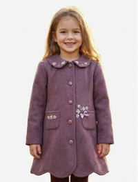 Vintage Mauve Overcoat in Wool Blend