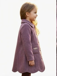 Vintage Mauve Overcoat in Wool Blend