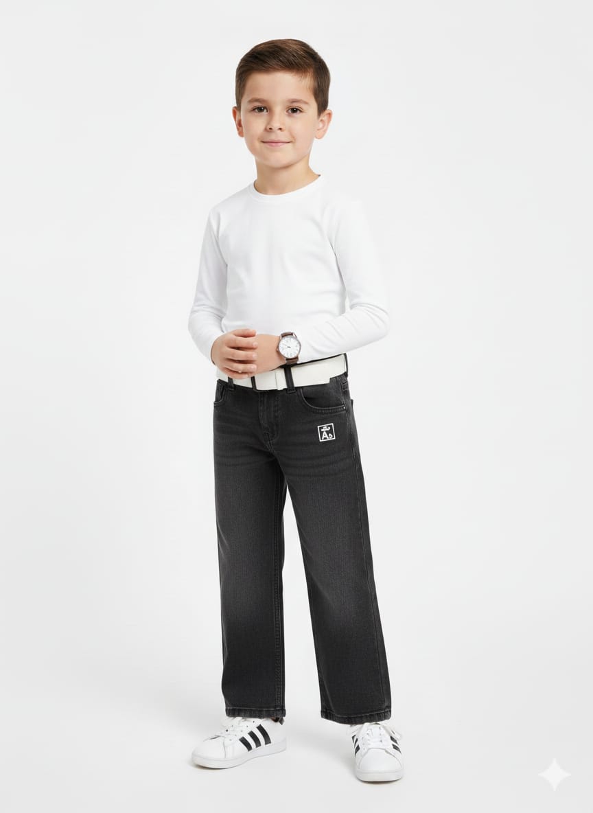 Washed Black Denim Jeans