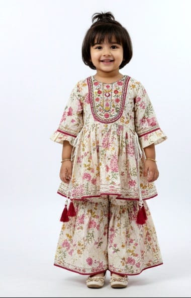 Off-White Floral Sharara set