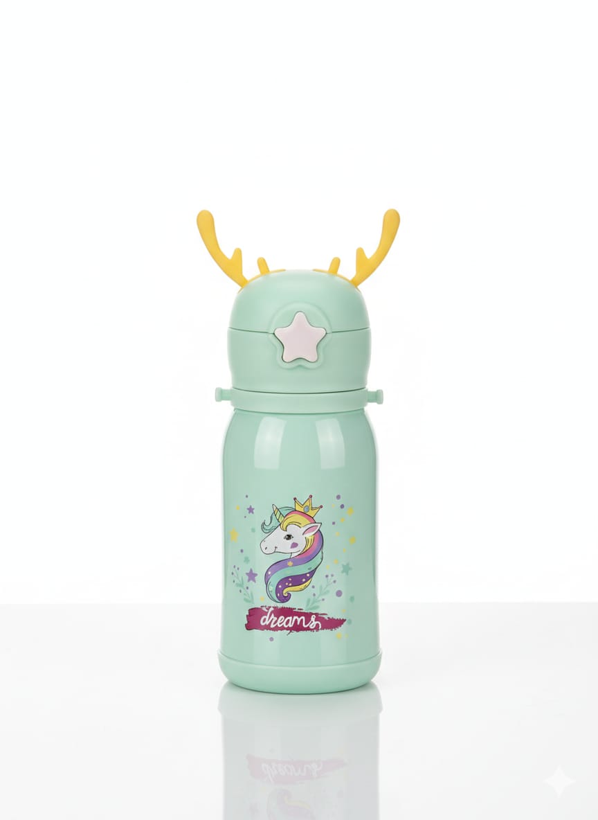 Magical Unicorn Insulated Water Bottle – Mint Green