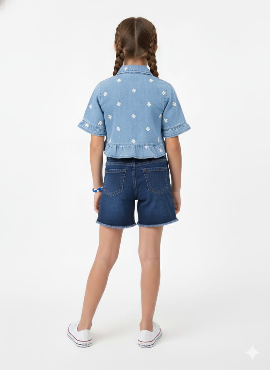 Sparkle Denim Bermuda Shorts