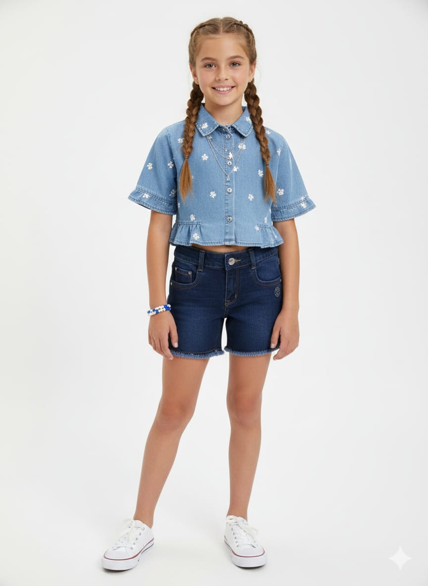 Sparkle Denim Bermuda Shorts