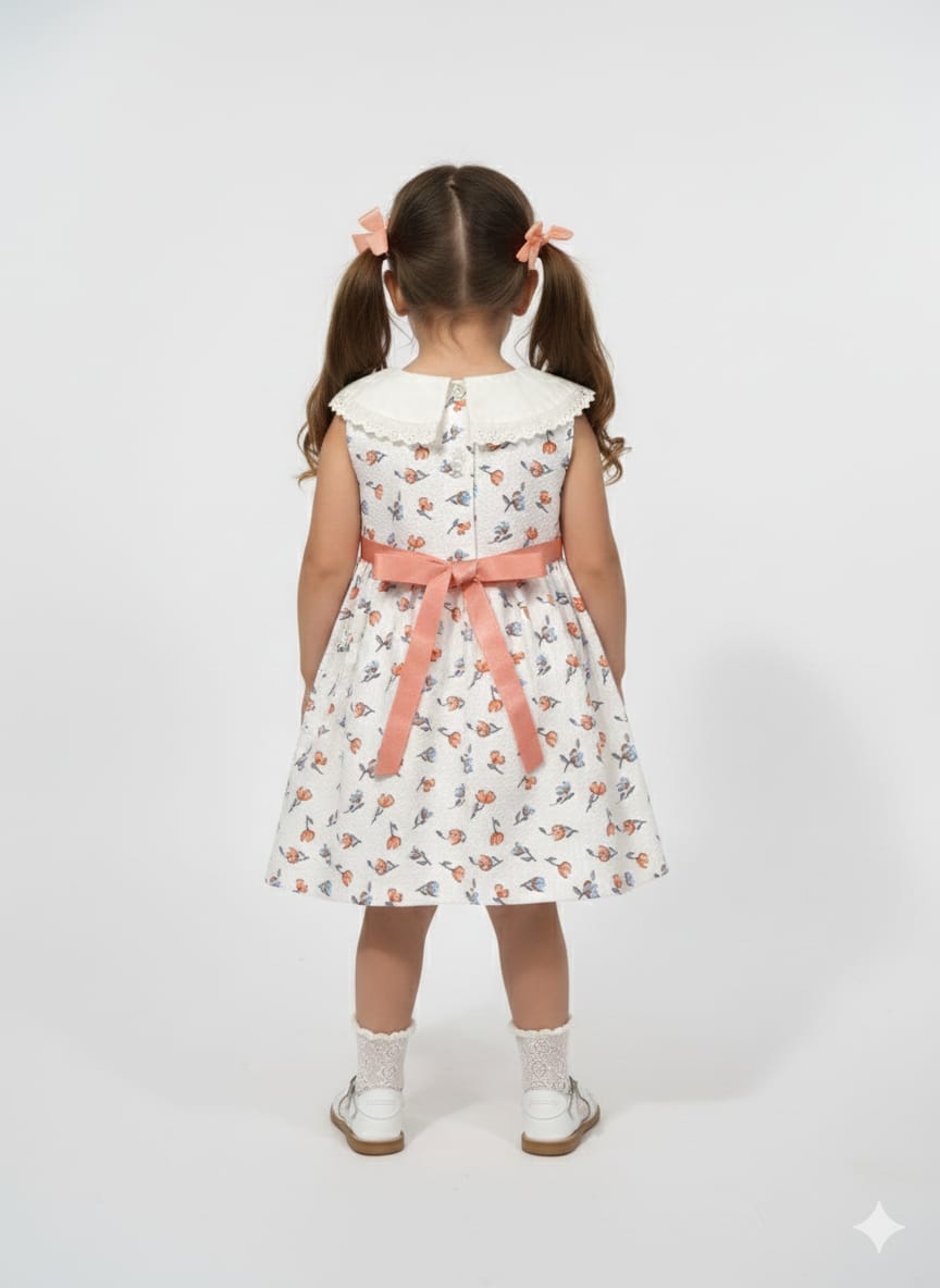 Girls’ Ruffle Shoulder Pink Dress