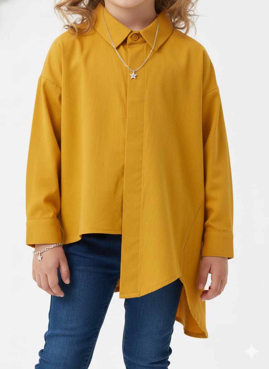 Mustard Yellow Ruffle Yoke Top
