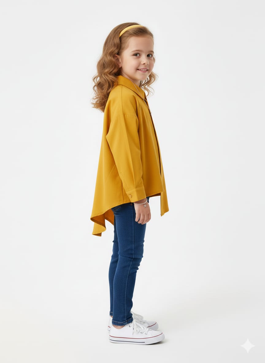 Mustard Yellow Ruffle Yoke Top