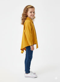Mustard Yellow Ruffle Yoke Top