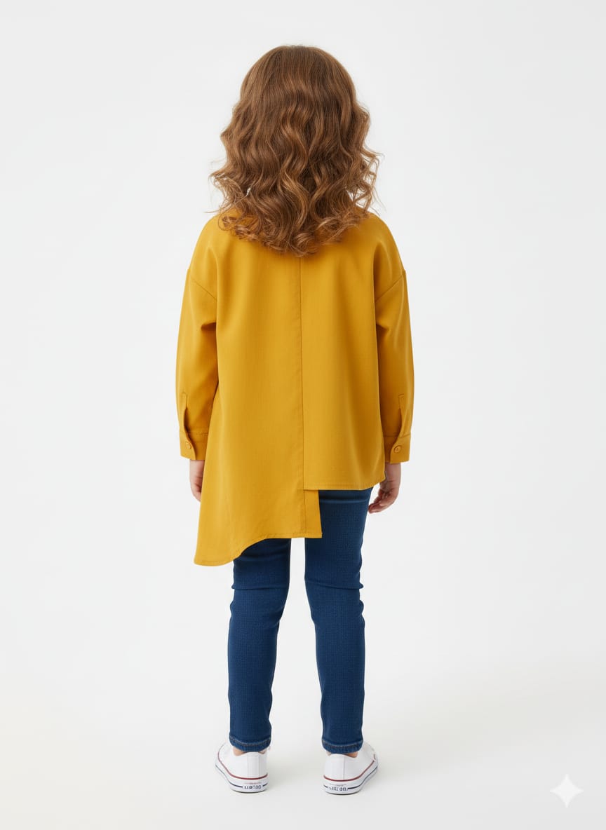 Mustard Yellow Ruffle Yoke Top