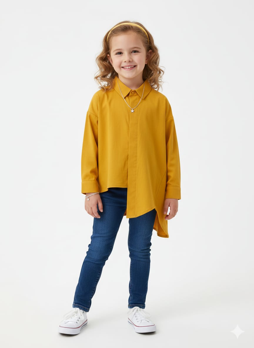 Mustard Yellow Ruffle Yoke Top