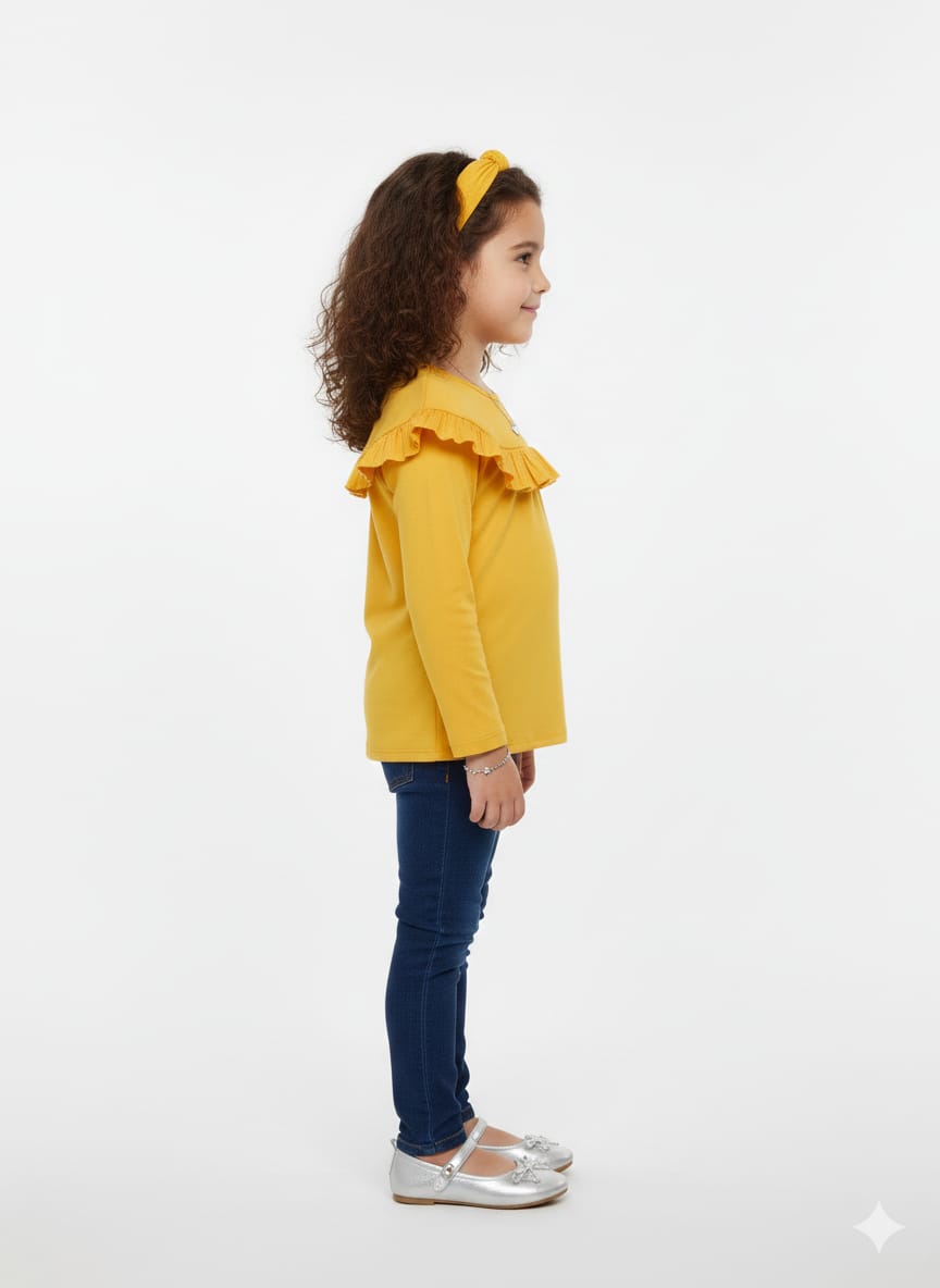 Girls' Yellow Long Sleeve Top