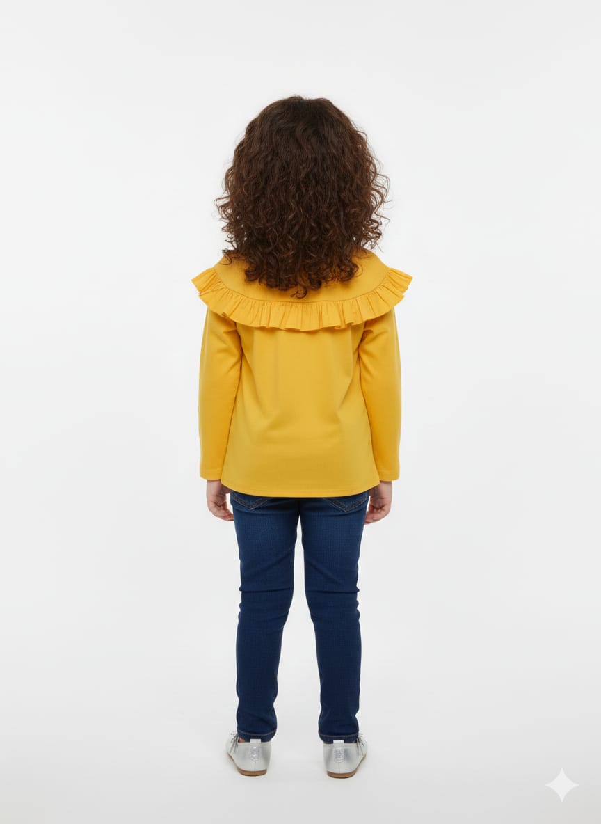 Girls' Yellow Long Sleeve Top