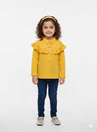 Girls' Yellow Long Sleeve Top
